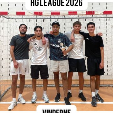 Hils på vinderne af HG League 2026. Den elevarrangerede indendørs fodboldturnering her på stedet.